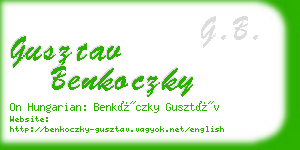 gusztav benkoczky business card